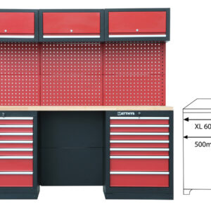 MOBILIARIO DE TALLER - ENCIMERA DE TRABAJO DE RUBBERWOOD EXTRA PROFUNDA - COMBI-06 - SERIE IMOLA