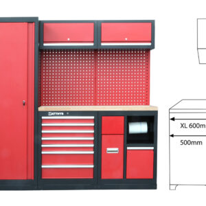 MOBILIARIO DE TALLER - ENCIMERA DE TRABAJO DE RUBBERWOOD EXTRA PROFUNDA - COMBI-05 - SERIE IMOLA