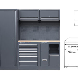 MOBILIARIO PARA TALLERES PESADO - ENCIMERA DE TRABAJO DE RUBBERWOOD EXTRA PROFUNDA - MÓDULO-05 - SERIE LEMANS