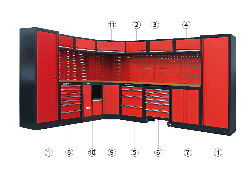 MOBILIARIO DE TALLER - ENCIMERA DE TRABAJO DE MDF - COMBI-34 - SERIE IMOLA - Afbeelding 2