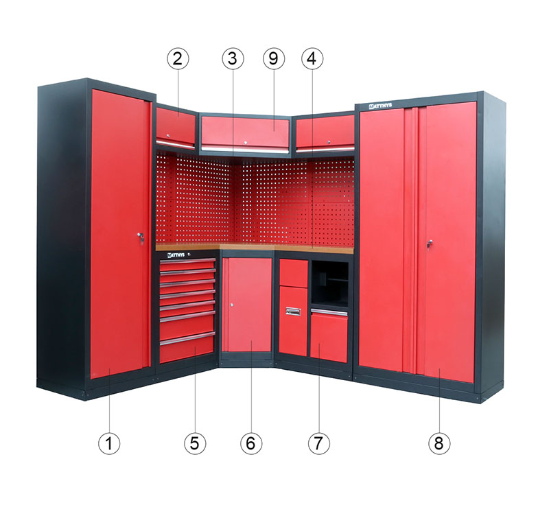 MOBILIARIO DE TALLER - ENCIMERA DE TRABAJO DE MDF - COMBI-4DD - SERIE IMOLA - Afbeelding 3