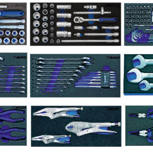 CARRO DE 7 CAJONES QUE INCLUYE 3 CAJONES CON HERRAMIENTAS MÉTRICAS CALIDAD BOXO - NEGRO