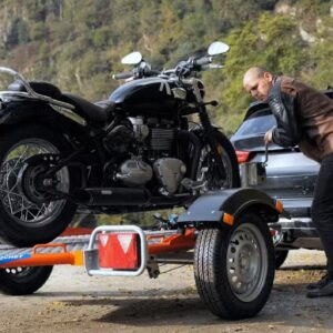 REMOLQUE PLEGABLE PARA MOTO NARANJA - CAPACIDAD 600 KG