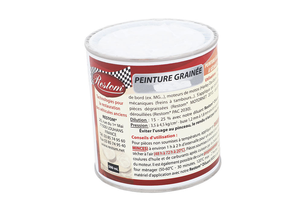 PINTURA GRANULADA GRANO GRUESO NEGRO SATINADO/MATE - 0,5 L (Peint 9120-Noir Gros Grain-500 ml)