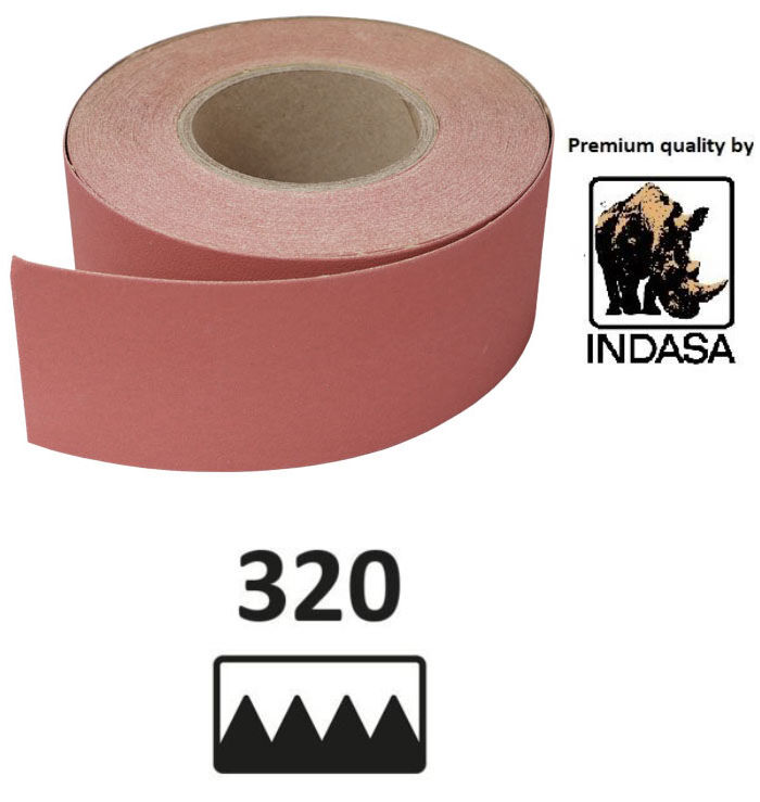 ROLLO PAPEL DE LIJA AUTOADHESIVO P320 - 70 MM x 25 METROS