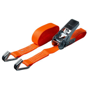 CORREA DE SUJECIÓN CON TRINQUETE + GANCHO - 25 MM X 5 M - 500 daN - NARANJA