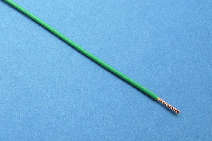 CABLE DE PVC DE PARED FINA, 16/0.20, (Ø 1,6 MM/0,5 MM²) VERDE (PRECIO POR METRO)