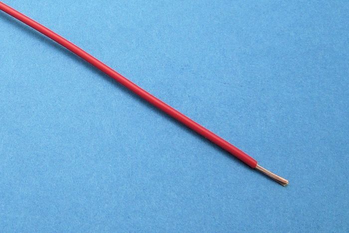 CABLE DE PVC DE PARED FINA, 16/0.20, (Ø 1,6 MM/0,5 MM²) ROJO (PRECIO POR METRO)