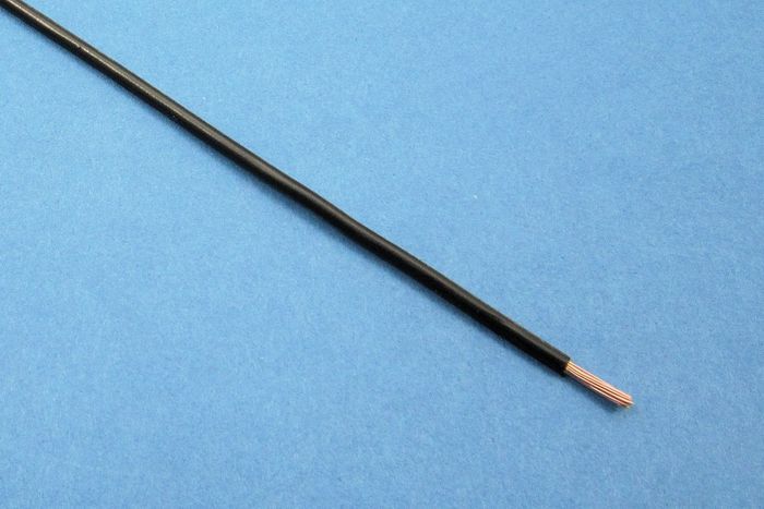 CABLE DE PVC DE PARED FINA, 32/0.20, (Ø 2 MM/1 MM²) NEGRO (PRECIO POR METRO)