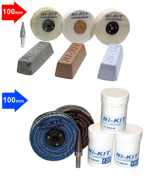 KIT DE PULIDO Y ABRASIVO Ø 100 MM (8100-KA + 8100-KP)