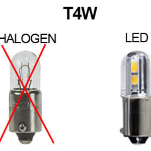 BOMBILLA LED BA9S T4W 6V, LUZ DE CRUCE BLANCO CÁLIDO 80LM 360°