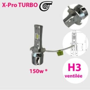 PAR DE BOMBILLAS PARA FAROS DELANTEROS H3 LED 120W SERIE X-PRO TURBO - BLANCO PURO