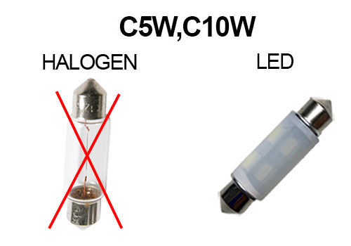 BOMBILLA DE SEÑALIZACIÓN TIPO LANZADERA LED C5W C10W 12V 39 MM - BLANCO PURO