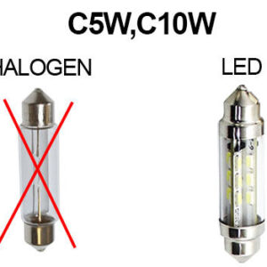 BOMBILLA DE SEÑALIZACIÓN TIPO LANZADERA LED C5W C10W 6V 39 MM - ROJO