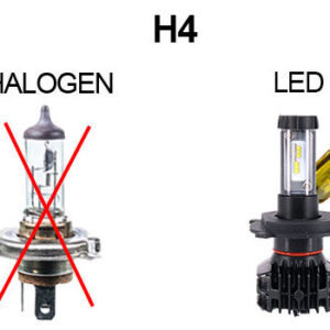 PAR DE BOMBILLAS PARA FAROS DELANTEROS H4 4XL LED 12V 4500 LM - BLANCO/AMARILLO