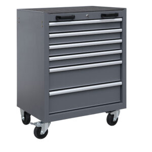 CARRO DE TALLER DE ALTA RESISTENCIA 6 CAJONES - PINTURA EPOXI VETEADA - SERIE LEMANS