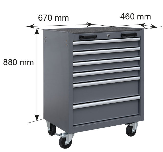 CARRO DE TALLER DE ALTA RESISTENCIA 6 CAJONES - PINTURA EPOXI VETEADA - SERIE LEMANS - Image 2