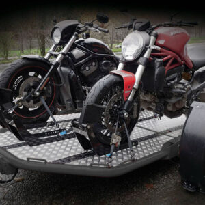 REMOLQUE PLEGABLE PARA 2 MOTOS NEGRO - CARGA ÚTIL 500 KG