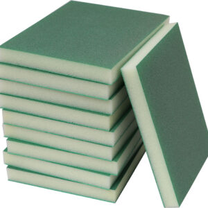 ESPONJAS ABRASIVAS DE 2 CARAS (VERDE - SUPER FINO) - 10 PZS.