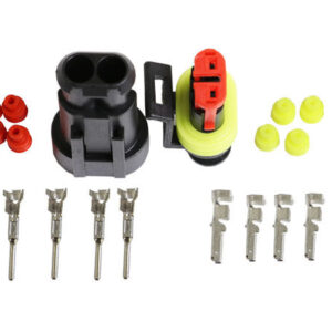 JUEGO DE CONECTORES AMP IMPERMEABLES 2 POLOS