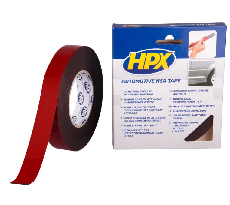 HPX CINTA ACRÍLICA DE DOBLE CARA CON MUY ALTA RESISTENCIA ADHESIVA - ANTRACITA 19 MM x 10 M