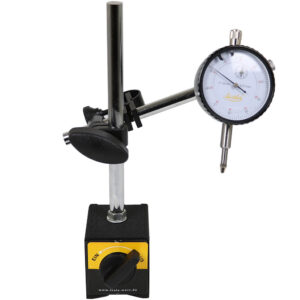 JUEGO DE INSTRUMENTOS DE MEDICIÓN CON TRÍPODE MAGNÉTICO DE MEDICIÓN Y RELOJ COMPARADOR - EN CAJA DE MADERA