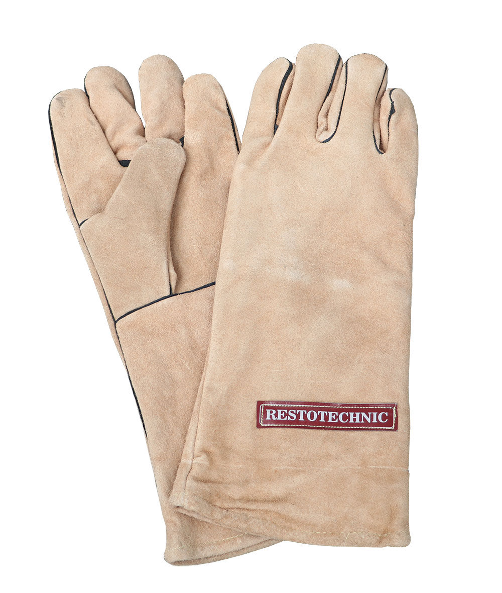 GUANTES DE SOLDADURA DE PIEL DE VACUNO - MARRON - LARGO 40 CM
