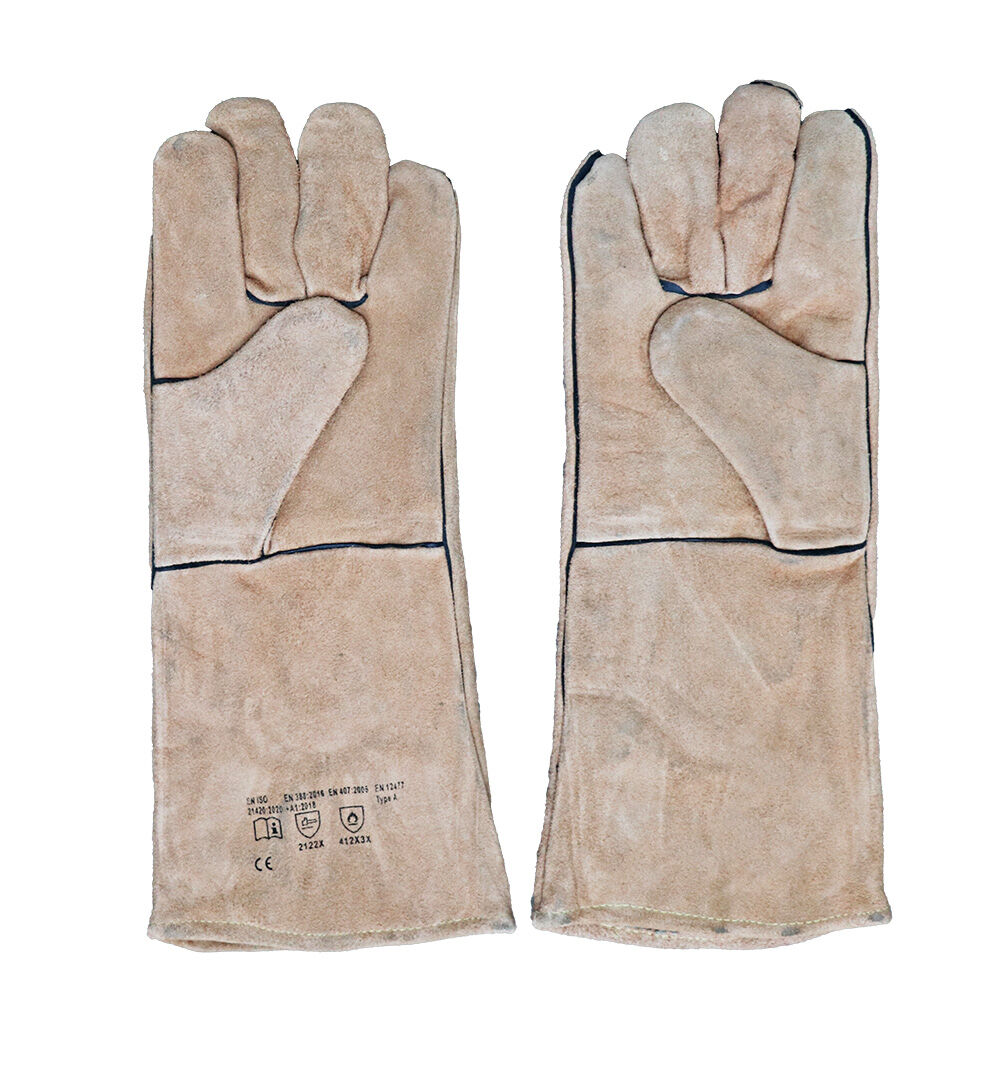 GUANTES DE SOLDADURA DE PIEL DE VACUNO - MARRON - LARGO 40 CM - Image 2