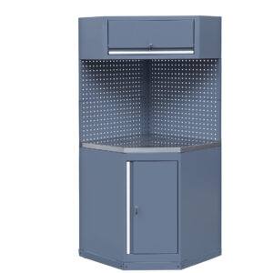 HEAVY DUTY MÓDULO DE ESQUINA MUEBLE TALLER - ENCIMERA DE TRABAJO CON REVESTIMIENTO INOXIDABLE - SERIE LEMANS