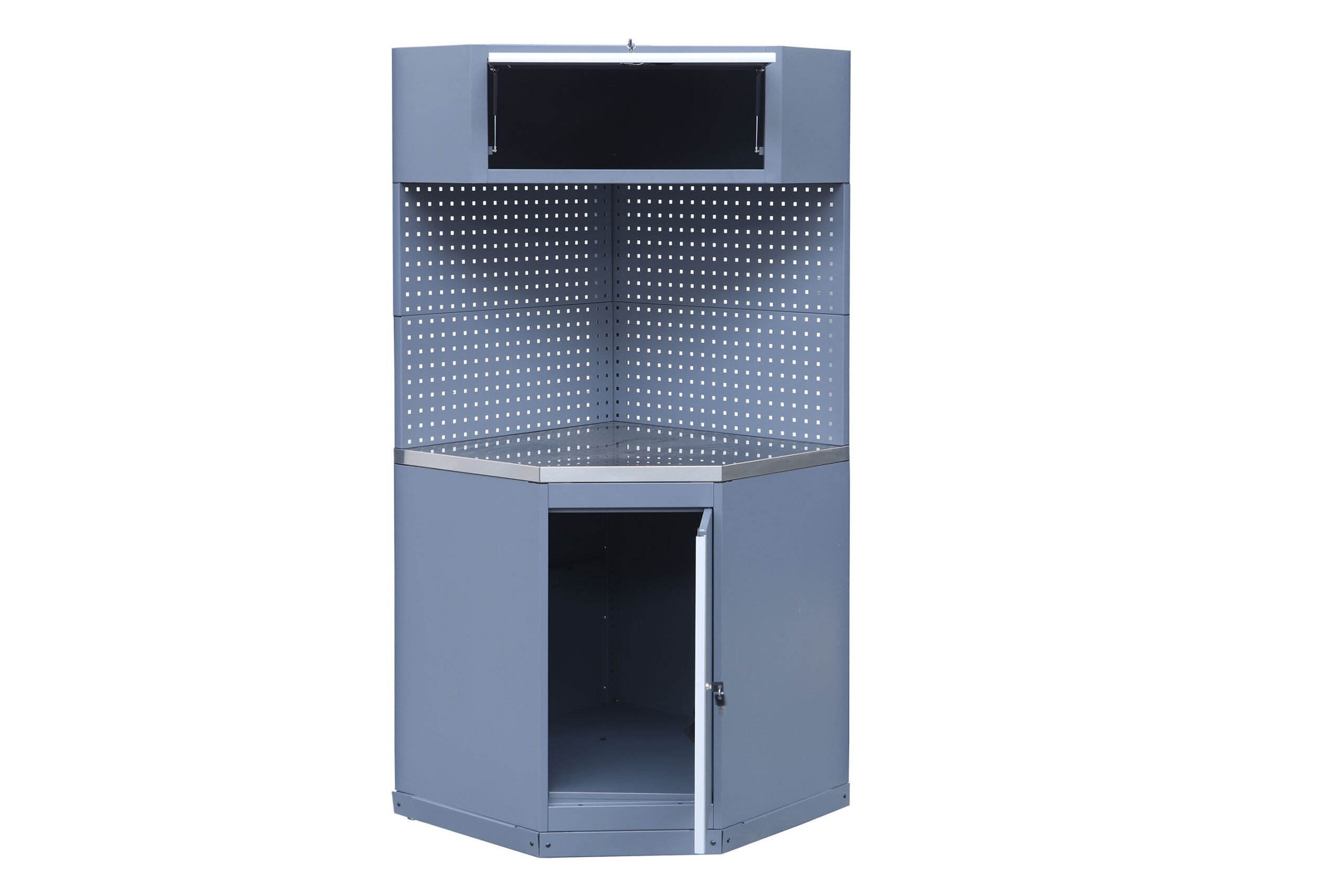HEAVY DUTY MÓDULO DE ESQUINA MUEBLE TALLER - ENCIMERA DE TRABAJO CON REVESTIMIENTO INOXIDABLE - SERIE LEMANS - Image 2