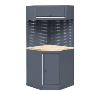 HEAVY DUTY MÓDULO DE ESQUINA MUEBLE TALLER - ENCIMERA DE TRABAJO DE RUBBERWOOD - SERIE LEMANS