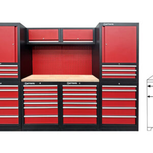 MOBILIARIO DE TALLER - ENCIMERA DE TRABAJO DE RUBBERWOOD EXTRA PROFUNDA - COMBI-01 - SERIE IMOLA