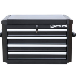CAJA DE HERRAMIENTAS SUPERIOR 4 CAJONES PINTURA EPOXI GRANULADA - NEGRO