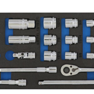 JUEGO DE LLAVES DE VASO DE CALIDAD 3/8” SAE/PULGADAS - 21 PIEZAS (BX002S-2)