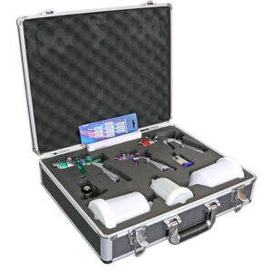 CAJA DE ALUMINIO CON 3 PISTOLAS DE CALIDAD (0,8 / 1,3 / 1,7 MM)