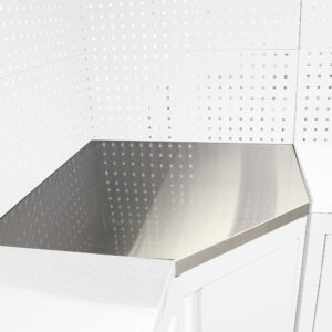 ENCIMERA DE TRABAJO PARA MUEBLE DE ESQUINA CON REVESTIMIENTO INOXIDABLE