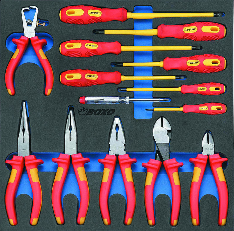 JUEGO DE HERRAMIENTAS DE ELECTRICISTA VDE - 14 PIEZAS