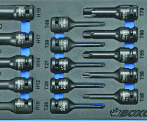 JUEGO DE VASOS DE IMPACTO TORX Y HEXAGONALES 1/2” - 28 PIEZAS