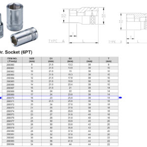 VASO 1/2” 6 CARAS MÉTRICO 18 MM
