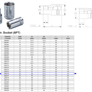 VASO 1/2” 6 CARAS MÉTRICO 24 MM