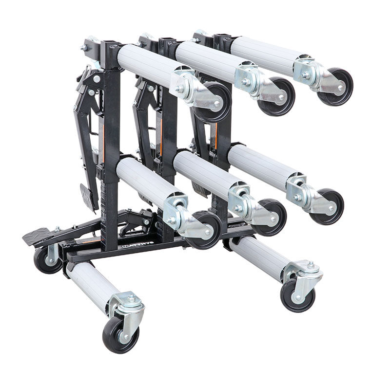 POSICIONADORES DE COCHES MECÁNICOS EXTRA LARGE CON RODILLOS DE ALUMINIO (4 UDS) + SOPORTE