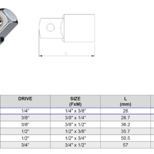 ADAPATADOR (2e) 1/4” H X 3/8” M