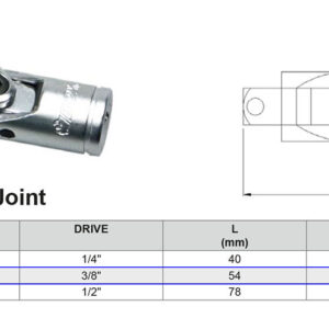 CARDÁN UNIVERSAL 3/8”