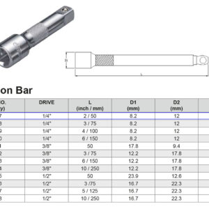 PROLONGADOR 1/4” 50 MM