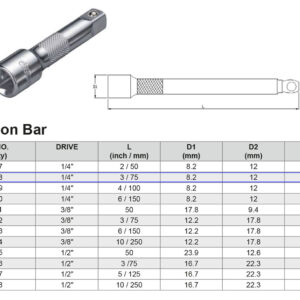 PROLONGADOR 1/4” 75 MM