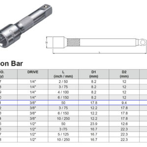 PROLONGADOR 3/8” 50 MM