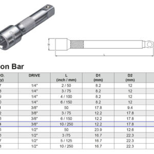 PROLONGADOR 3/8” 250 MM