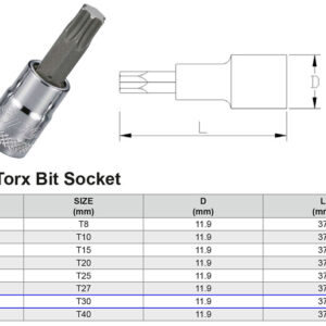 PUNTA TORX T30 1/4”