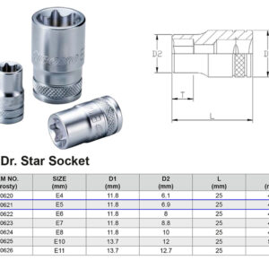 VASO TX 6 CARAS E5 1/4”