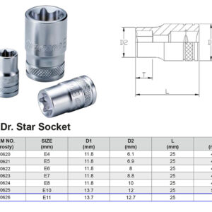 VASO TX 6 CARAS E11 1/4”